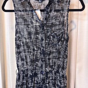 Black and White Patterned Wide leg Jumpsuit